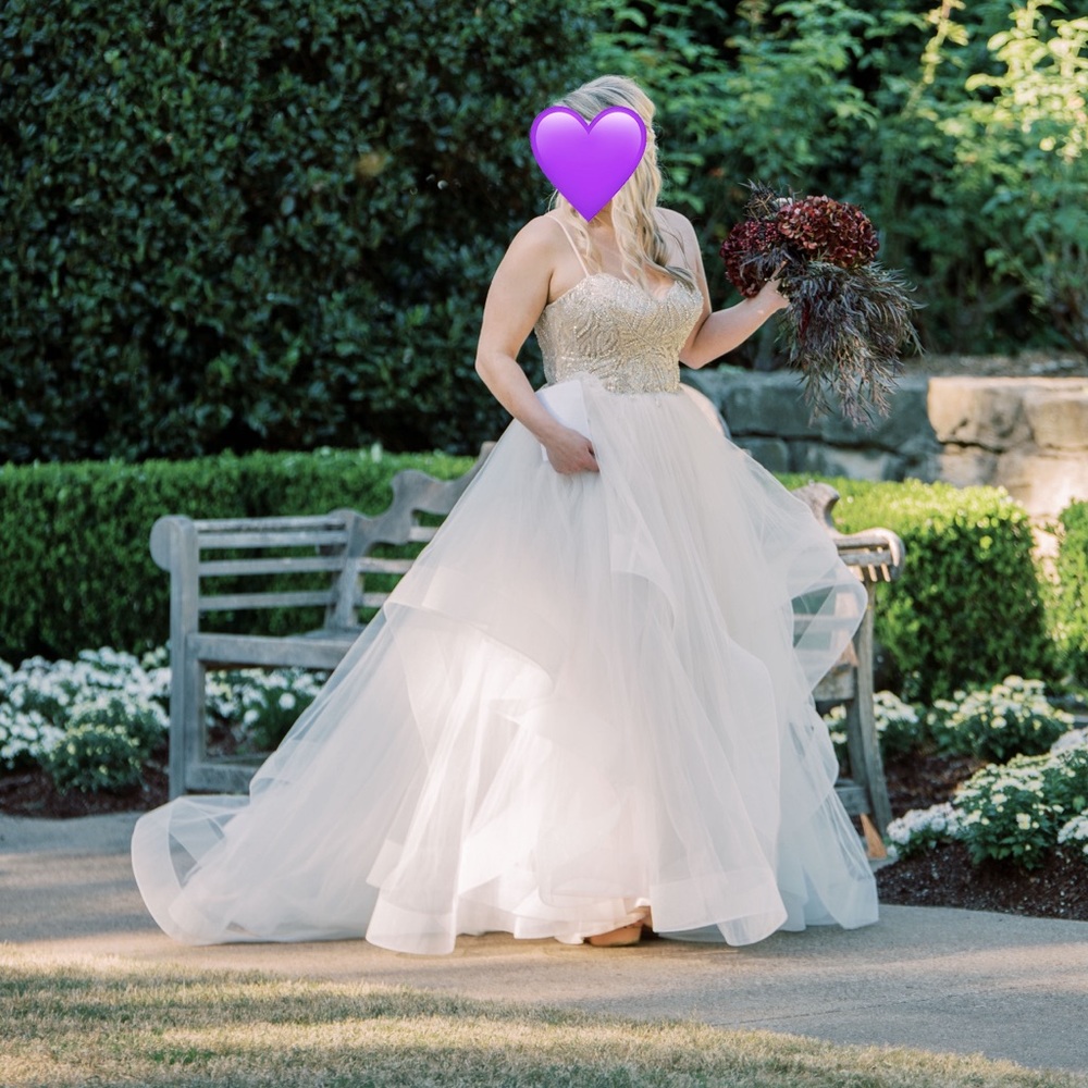 Justin Alexander Custom Skirt Wedding Dress Sz 12 - Unaltered bodice